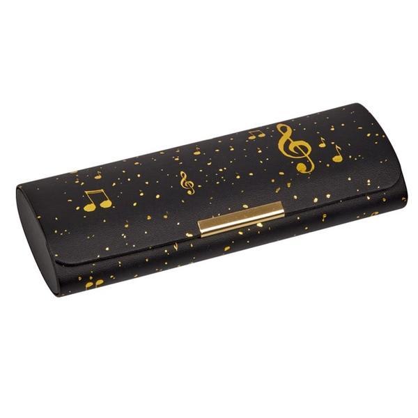Toc | Etui pentru ochelari, &icirc;nchidere magnetică aurie &bdquo;Noten allover&rdquo; &ndash; All about music, mărime 16 x 6 x 3,5 cm, Die Spiegelburg