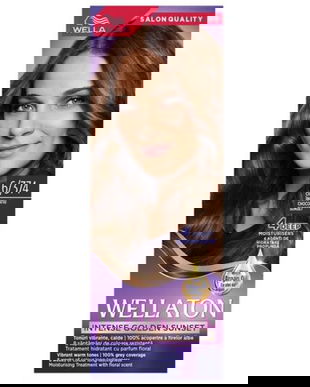 Vopsea Permanenta cu Ulei de Argan - Wella Wellaton Intense Golden Sunset, nuanta 6/374 Ciocolatiu Inchis, 1 buc