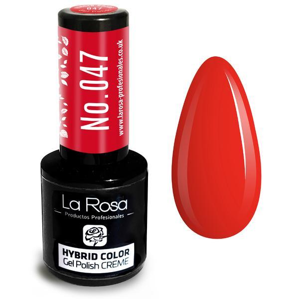 Lac de unghii La Rosa Profesionales Creme hybrid gel 047 scarlet, 9 ml