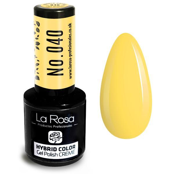 Lac de unghii La Rosa Profesionales Crema hybrid gel 040 yellow, 9 ml