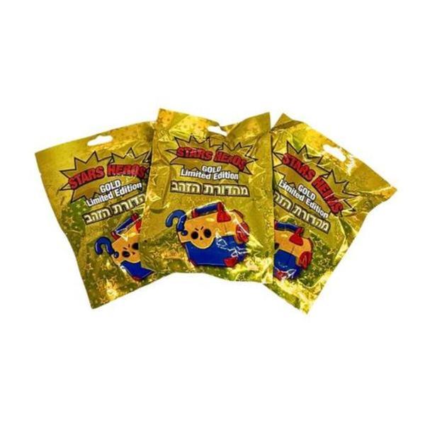 Set 3 Plicuri Star Heroes Gold Edition &ndash; Figurină Surpriză 6 cm + Cartonaș Colecție