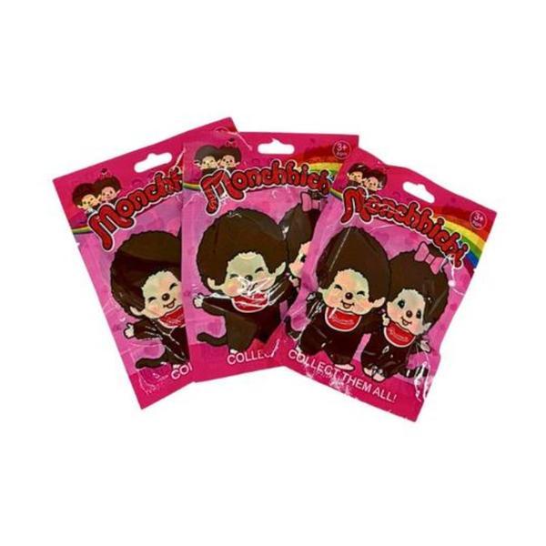 Set 3 Plicuri Monchhichi – Figurină Surpriză 5 cm + Cartonaș Colecție