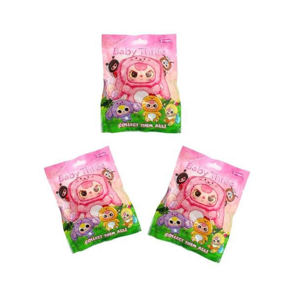 Set 3 plicuri Baby Three &ndash; Figurină surpriză 6 cm + cartonaș colecționabil