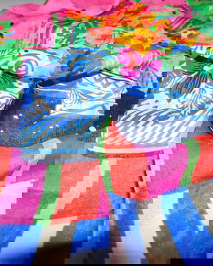 Louis Feraud, esarfa matase naturala voal,  originala,  vintage, cadou colier si cercei asortati