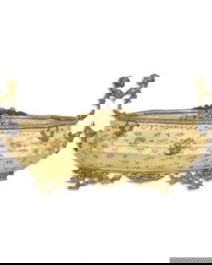 Fructiera din portelan cu bronz