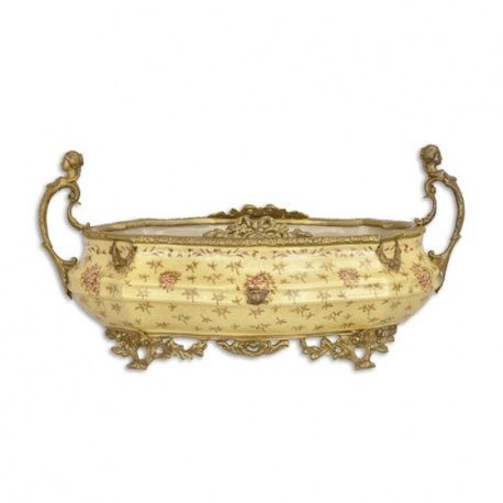 Fructiera din portelan cu bronz