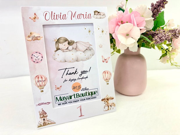 Set aniversar personalizat 1 anisor - Little girl- Tavita turta si accesorii