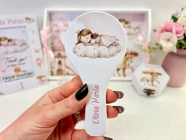 Set aniversar personalizat 1 anisor - Little girl- Tavita turta si accesorii