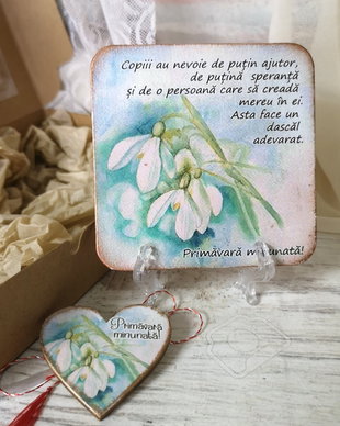 Set cadou martisor personalizat pentru profesoare, invatatoare, educatoare