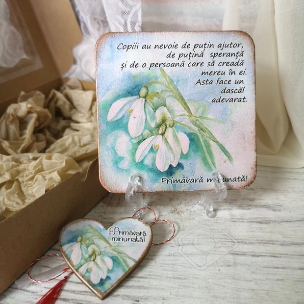 Set cadou martisor personalizat pentru profesoare, invatatoare, educatoare