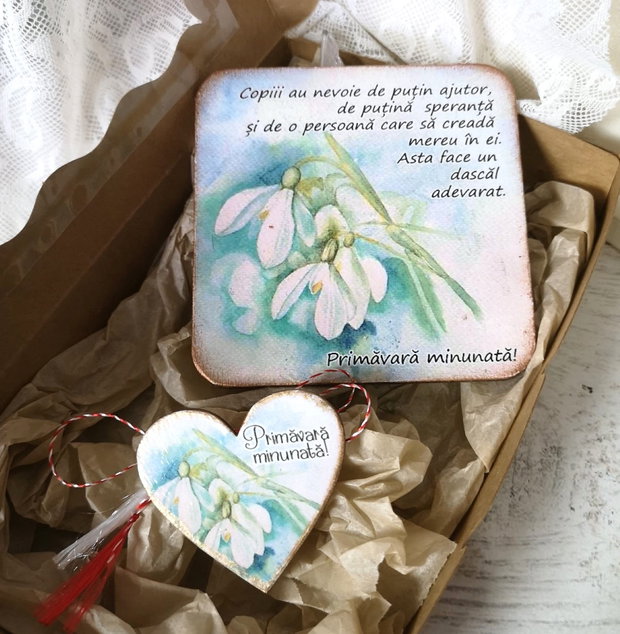 Set cadou martisor personalizat pentru profesoare, invatatoare, educatoare