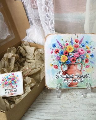 Set cadou martisor personalizat pentru mama, bunica, nasa