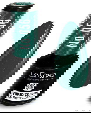 Lac de unghii La Rosa Profesionales Creme hybrid gel 056 emerald with gloss, 9 ml