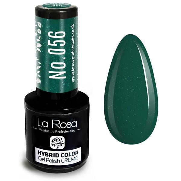 Lac de unghii La Rosa Profesionales Creme hybrid gel 056 emerald with gloss, 9 ml