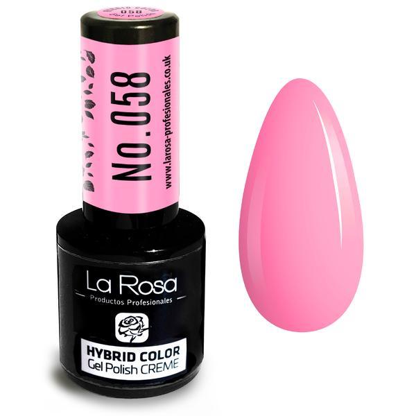 Lac de unghii La Rosa Profesionales Creme hybrid gel 058 baby pink, 9 ml