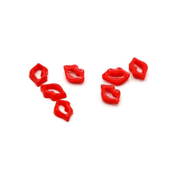 Figurine 3D volumetrice pentru manichiură, set, buze roșii, D19