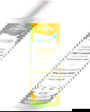 Sampon pentru Descurcarea Parului Cret, cu Mango si Migdale Dulci, pentru Copii - Activilong Actikids Conditioning Shampoo (Mango + Sweet Almond), 250 ml