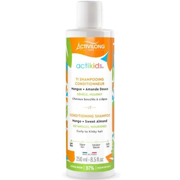 Sampon pentru Descurcarea Parului Cret, cu Mango si Migdale Dulci, pentru Copii - Activilong Actikids Conditioning Shampoo (Mango + Sweet Almond), 250 ml