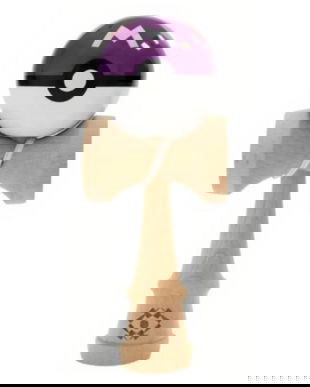 Kendama Profesională din Lemn PokeBall Mov, 18 cm