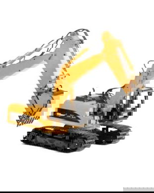 Excavator Metalic Jucărie, Rotire 360, Braț Mobil, Șenile Funcționale, Model Realist pentru Copii