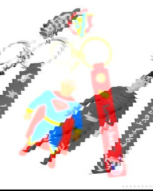 Breloc Supererou Superman Style, 7 cm, Figurina PVC 3D + Curea Silicon