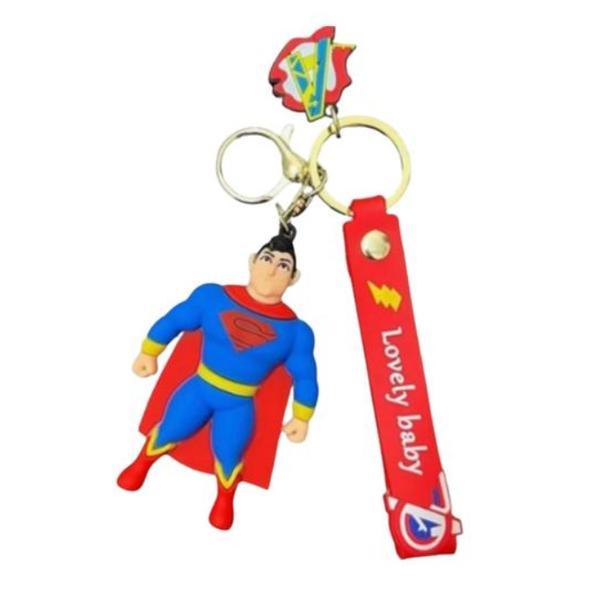 Breloc Supererou Superman Style, 7 cm, Figurina PVC 3D + Curea Silicon
