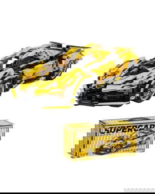 Set Construcție Mașină Sport Supercar Galbenă