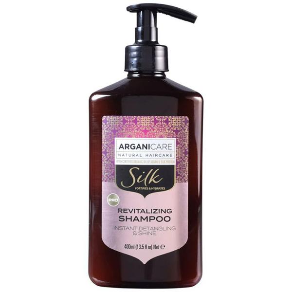 Sampon Revitalizant pentru Descurcare Instanta si Stralucire, cu Proteina de Matase - Arganicare Silk Revitalizing Shampoo Instant Detangling &amp;Shine, 400 ml