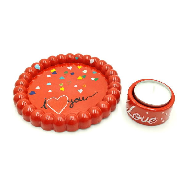 Set decorativ rotund I love you, rosu 4571