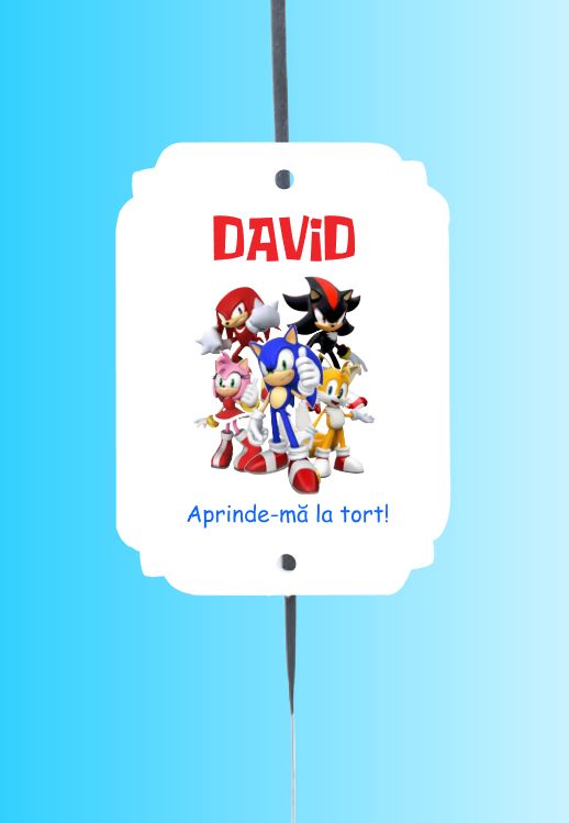 Etichete artificii tort Sonic personalizate
