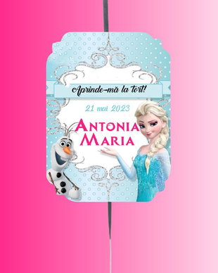 Etichete artificii tort Elsa personalizate