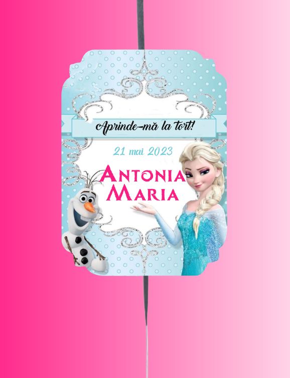 Etichete artificii tort Elsa personalizate