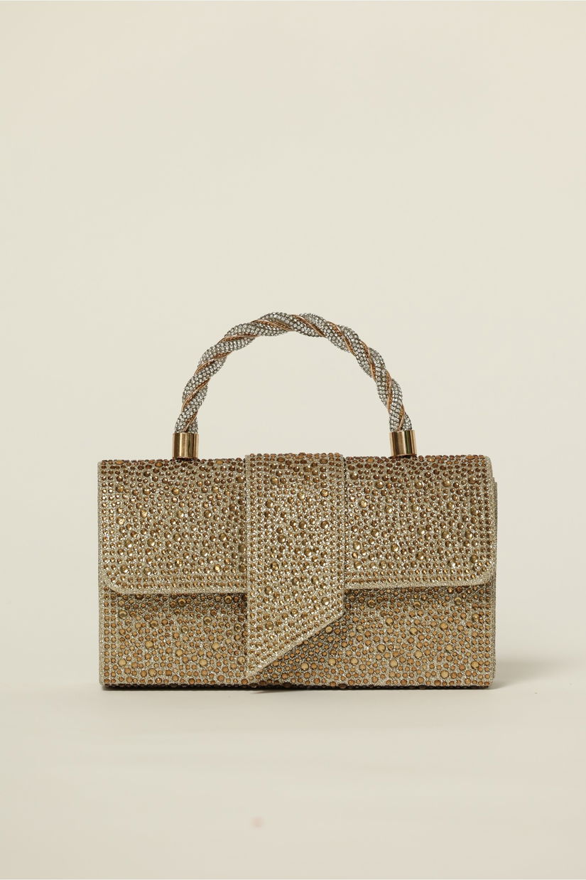 Gentuta aurie cu aplicatii si pietre stralucitoare