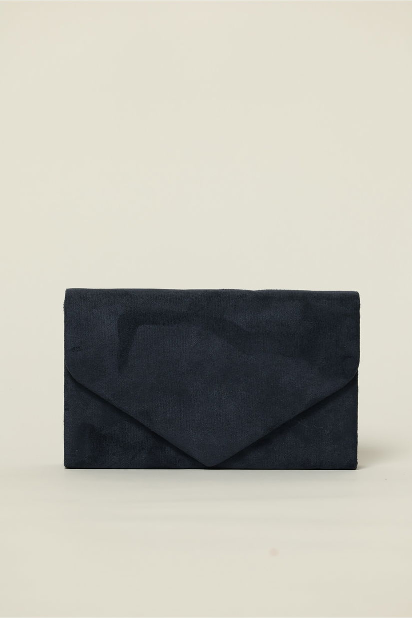 Clutch elegant bleumarin cu textura fina