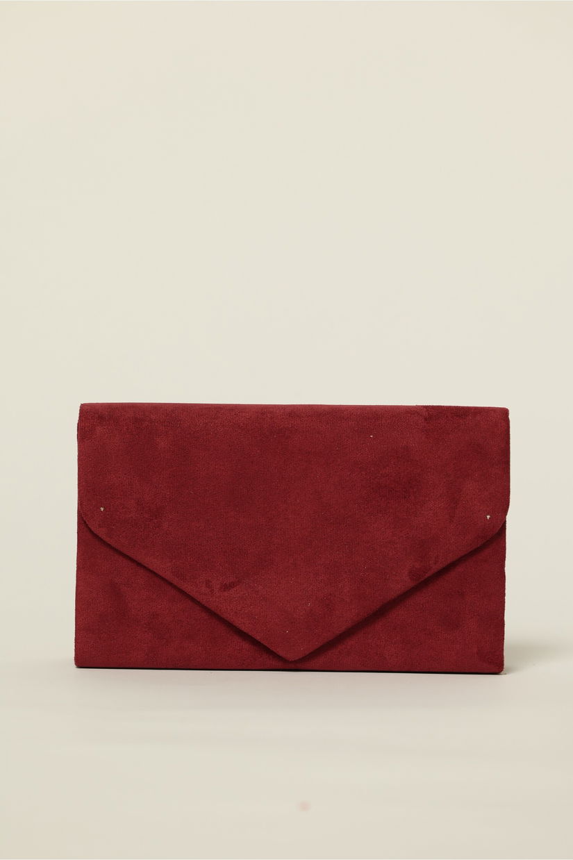 Clutch elegant bordo cu textura fina
