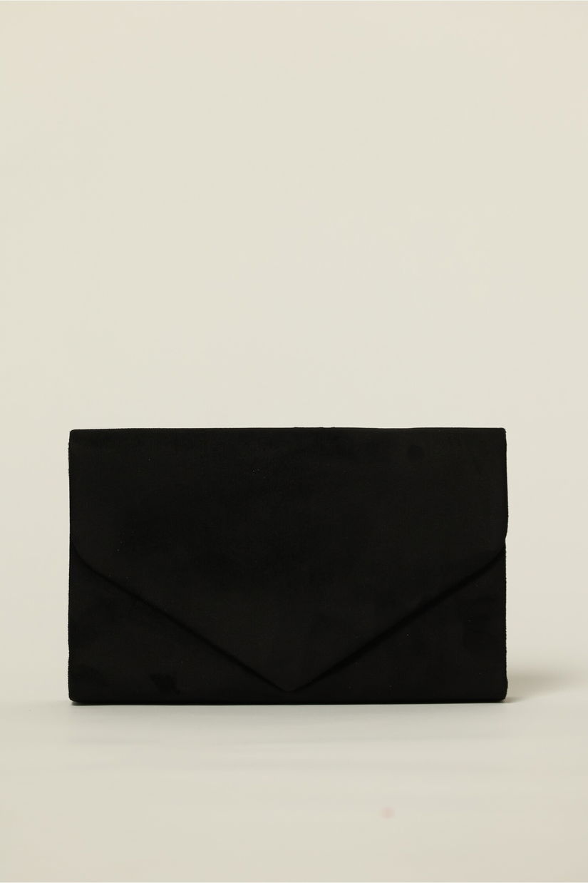 Clutch elegant negru cu textura fina