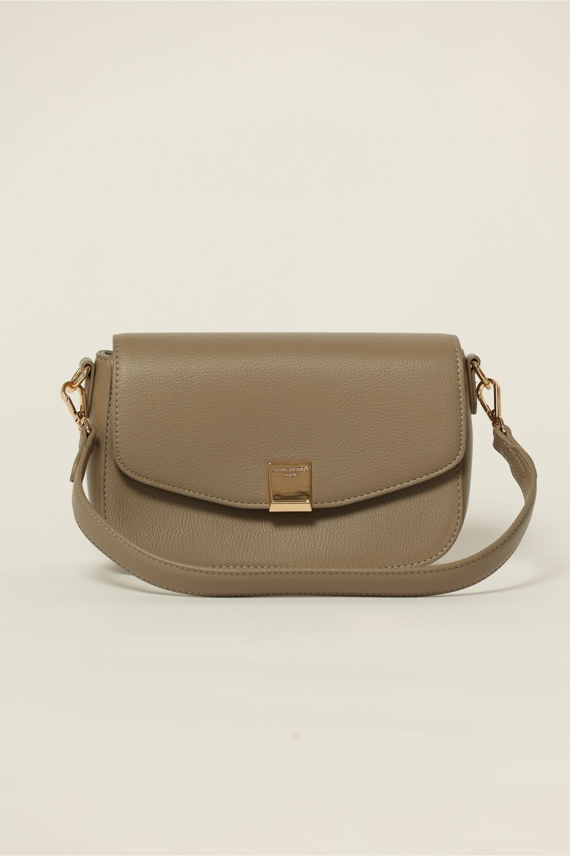 Geanta taupe office mica din piele ecologica