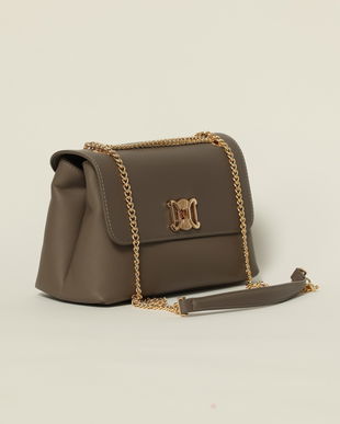 Geanta gri eleganta cu detalii aurii