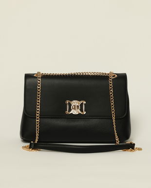 Geanta neagra eleganta cu detalii aurii