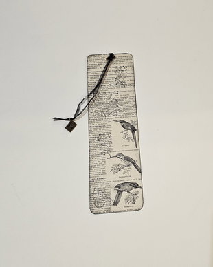 Semn de carte vintage cu ilustrații botanice  handmade din pagini de carte vechi (1920)