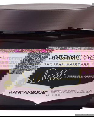 Masca de Par pentru Descurcare Instanta si Stralucire, cu Proteina de Matase - Arganicare Silk Hair Masque Instant Detangling&amp;Shine, 500 ml
