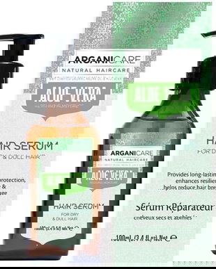 Ser Hidratant cu Aloe Vera pentru Par Uscat si Lipsit de Stralucire - Arganicare Aloe Vera Reviving Moisture Hair Serum for Dry&amp;Dull Hair, 100 ml