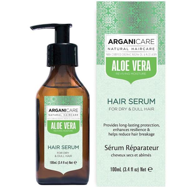 Ser Hidratant cu Aloe Vera pentru Par Uscat si Lipsit de Stralucire - Arganicare Aloe Vera Reviving Moisture Hair Serum for Dry&amp;Dull Hair, 100 ml