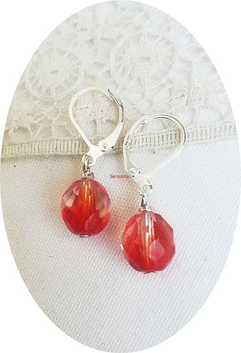 cercei cristale siam ruby