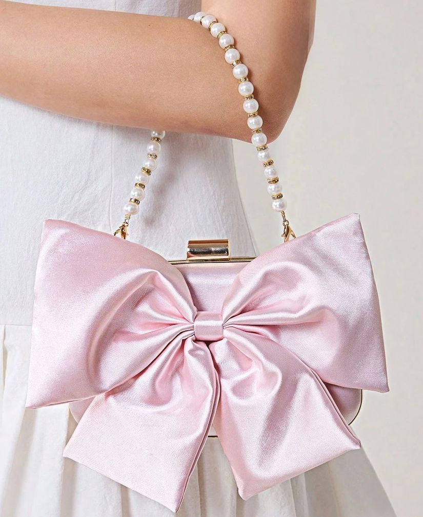 Motf elegant bow decor evening clutch