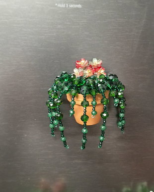 Beaded plant verde/ roșu