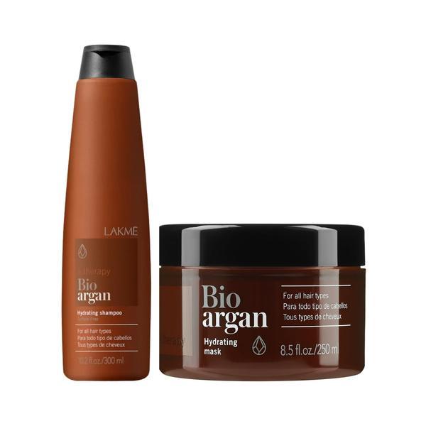Set pentru par uscat si imbatranit, Lakme K.Therapy Bio Argan, Shampoo 300ml + Mask 250ml