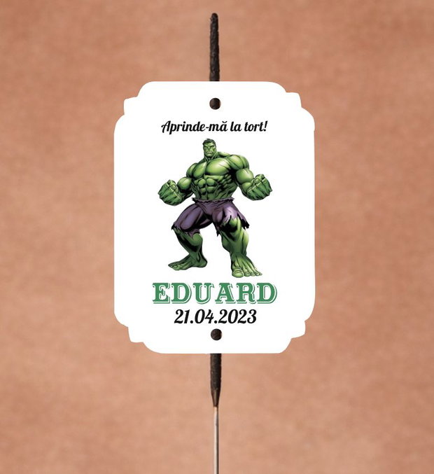 Etichete artificii tort Hulk