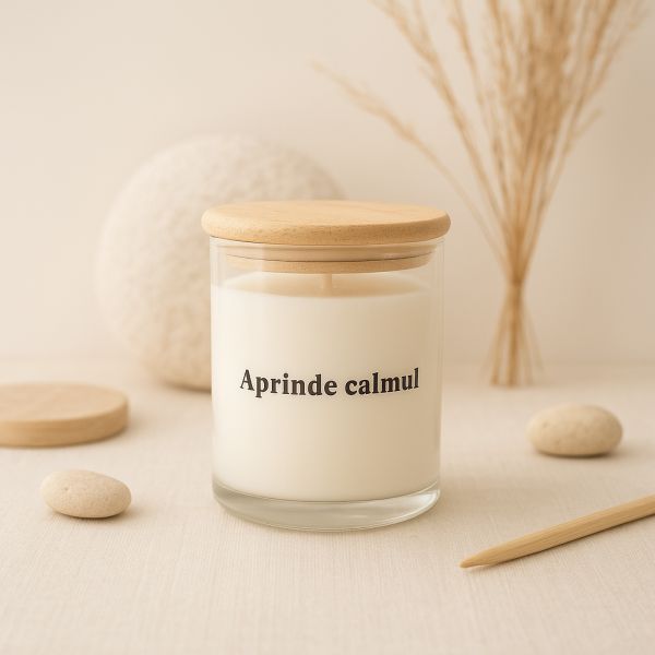 Lumânare parfumată handmade cu aromă de scorțișoară, din ceară vegetală, decor elegant