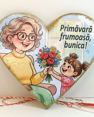 Martisor personalizat pentru bunica, mamaia - magnet
